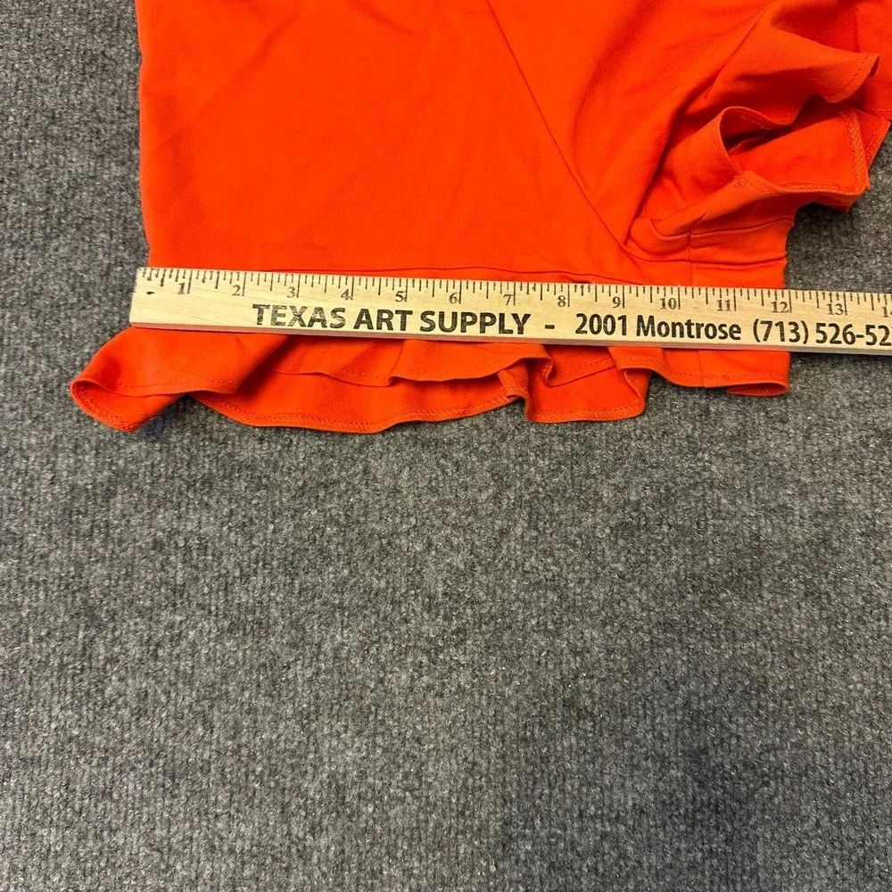 Zara Shorts Womens Size S Orange Ruffle Hem Casual Rear Zip Summer Trafaluc